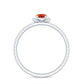 Anillo de compromiso minimalista con ópalo de fuego redondo y diamante