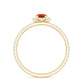 Anillo de compromiso minimalista con ópalo de fuego redondo y diamante