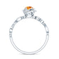 Nature Inspired Citrine Flower Engagement Ring with Diamond