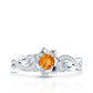 Nature Inspired Citrine Flower Engagement Ring with Diamond