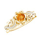 Nature Inspired Citrine Flower Engagement Ring with Diamond