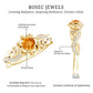 Nature Inspired Citrine Flower Engagement Ring with Diamond