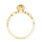 Nature Inspired Citrine Flower Engagement Ring with Diamond