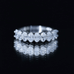 Oval Moissanite Half Eternity Wedding Band Ring
