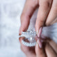 Oval Moissanite Half Eternity Wedding Band Ring
