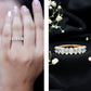 Oval Moissanite Half Eternity Wedding Band Ring