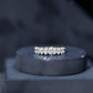 Oval Moissanite Half Eternity Wedding Band Ring