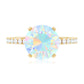 2 Carat Ethiopian Rainbow Opal Diamond Engagement Ring with Certificate