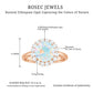 Certified Real 2 Carat Ethiopian Rainbow Opal Engagement Ring with Diamond Halo