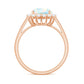 Certified Real 2 Carat Ethiopian Rainbow Opal Engagement Ring with Diamond Halo