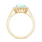 Certified Real 2 Carat Ethiopian Rainbow Opal Engagement Ring with Diamond Halo