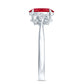 1.5 Carat Lab Created Ruby Oval Engagement Ring with Diamonds