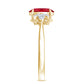 1.5 Carat Lab Created Ruby Oval Engagement Ring with Diamonds