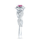 Nature Inspired Pink Tourmaline and Diamond Engagement Ring