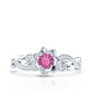 Nature Inspired Pink Tourmaline and Diamond Engagement Ring