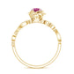 Nature Inspired Pink Tourmaline and Diamond Engagement Ring