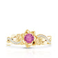 Nature Inspired Pink Tourmaline and Diamond Engagement Ring