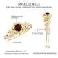 Certified Natural Garnet Rose Flower Engagement Ring with Diamond