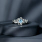 Natural Aquamarine Flower Inspired Engagement Ring With Diamond