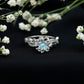 Natural Aquamarine Flower Inspired Engagement Ring With Diamond