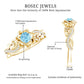 Natural Aquamarine Flower Inspired Engagement Ring With Diamond