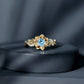 Natural Aquamarine Flower Inspired Engagement Ring With Diamond