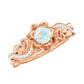 Genuine Ethiopian Opal Flower Engagement Ring With Real Diamond