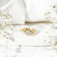 Genuine Ethiopian Opal Flower Engagement Ring With Real Diamond