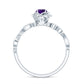 Real Amethyst Nature Inspired Engagement Ring With Diamond