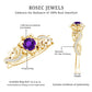 Real Amethyst Nature Inspired Engagement Ring With Diamond