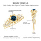 0.6 Carat Round Shape London Blue Topaz Nature Inspired Engagement Ring with Diamond