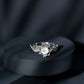 Natural Moonstone Rose Flower Engagement Ring With Diamond