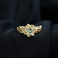 Genuine Peridot and Diamond Flower Inspired Engagement Ring