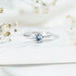 0.8 Carat Round Cut Aquamarine Solitaire Engagement Ring