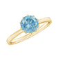 0.8 Carat Round Cut Aquamarine Solitaire Engagement Ring