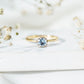 0.8 Carat Round Cut Aquamarine Solitaire Engagement Ring