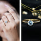 0.8 Carat Round Cut Aquamarine Solitaire Engagement Ring