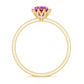 1.2 Carat Natural Pink Tourmaline Solitaire Ring in Lotus Basket Setting