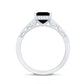 Vintage Inspired 1 Carat Lab Created Black and White Diamond Engagement Ring