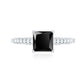 Vintage Inspired 1 Carat Lab Created Black and White Diamond Engagement Ring