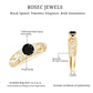 Vintage Looking Black Spinel Engagement Ring with Diamond