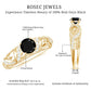 Vintage Style Black Onyx and Diamond Engagement Ring for Women