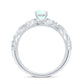 Anillo de compromiso con diamantes de ópalo etíope natural estilo vintage con certificado