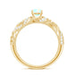 Anillo de compromiso con diamantes de ópalo etíope natural estilo vintage con certificado