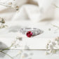 Anillo de compromiso de inspiración vintage con rubí y diamante creados en laboratorio