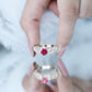 Anillo de compromiso de inspiración vintage con rubí y diamante creados en laboratorio