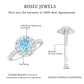 Genuine 0.8 Aquamarine Floral Engagement Ring with Diamond Side Stones