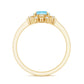 Genuine 0.8 Aquamarine Floral Engagement Ring with Diamond Side Stones
