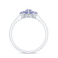 Natural Tanzanite Flower Cluster Engagement Ring