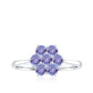 Natural Tanzanite Flower Cluster Engagement Ring